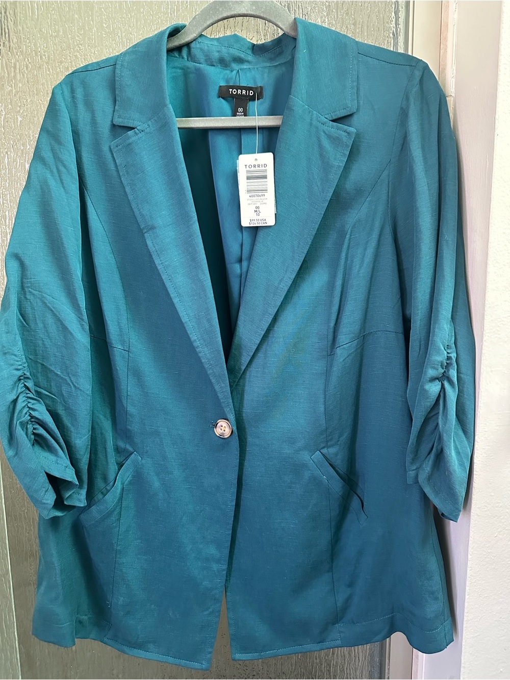 torrid Teal Open-Front Relaxed Blazer